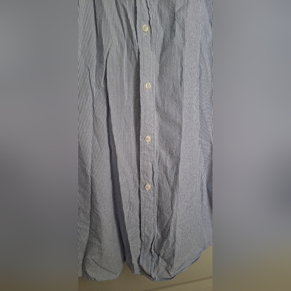 L. L. Bean Men White Cotton Button Tunic Shirt Top XL Roll Tab Short Sleeves - Picture 5 of 8